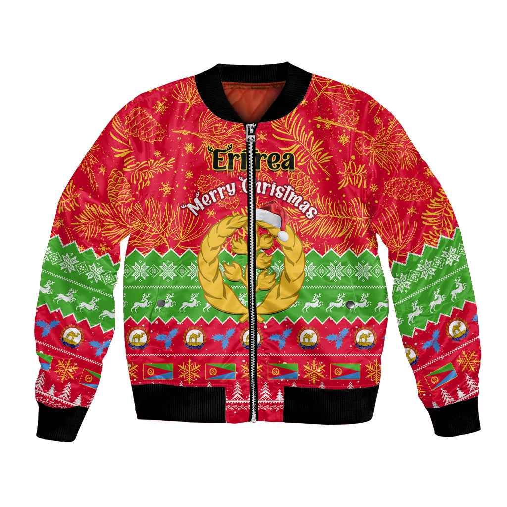 personalised-eritrea-christmas-bomber-jacket-eritrean-olive-santa-claus-merry-xmas
