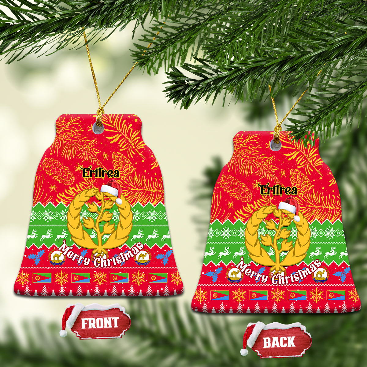 Eritrea Christmas Ceramic Ornament Eritrean Olive Santa Claus Merry Xmas - Wonder Print Shop