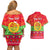 Personalised Eritrea Christmas Couples Matching Off Shoulder Short Dress and Hawaiian Shirt Eritrean Olive Santa Claus Merry Xmas - Wonder Print Shop