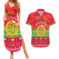 Personalised Eritrea Christmas Couples Matching Summer Maxi Dress and Hawaiian Shirt Eritrean Olive Santa Claus Merry Xmas - Wonder Print Shop