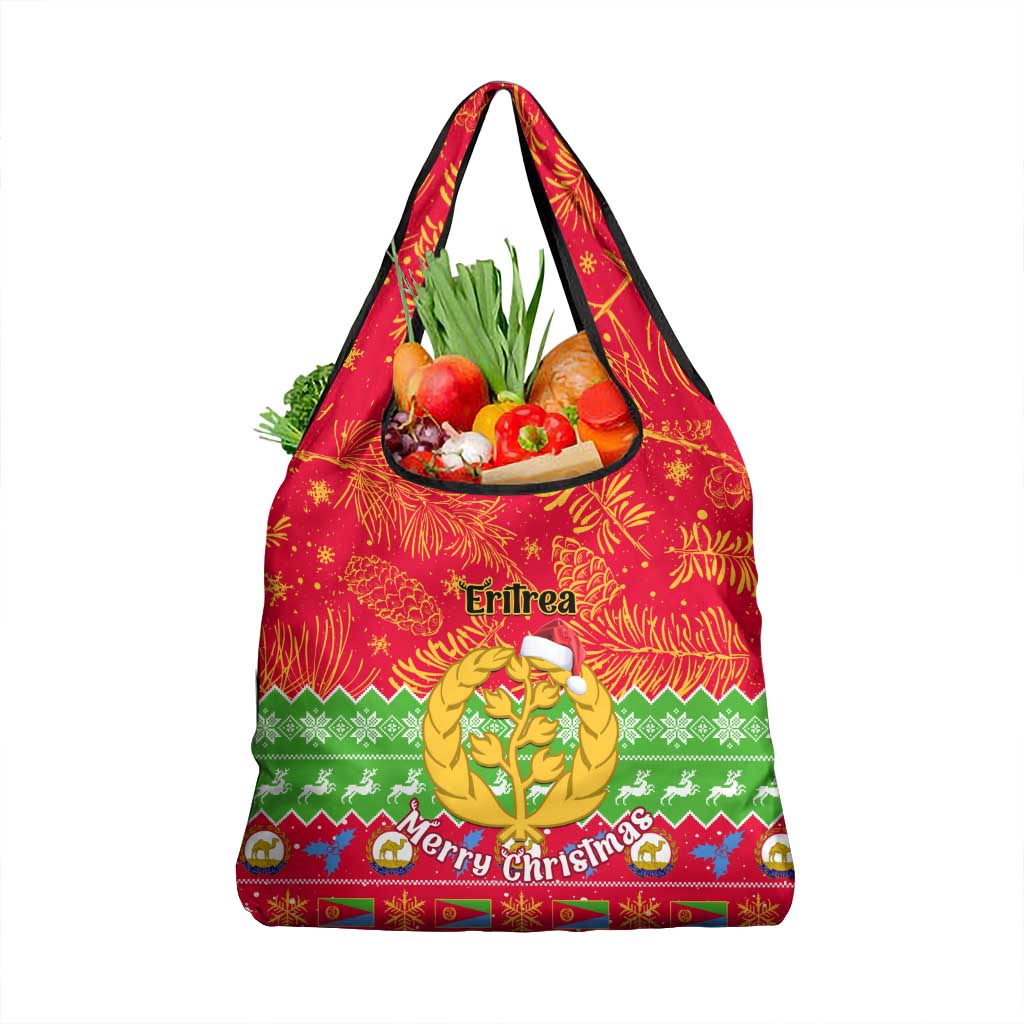 Eritrea Christmas Grocery Bag Eritrean Olive Santa Claus Merry Xmas
