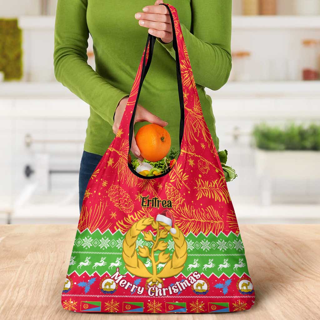 Eritrea Christmas Grocery Bag Eritrean Olive Santa Claus Merry Xmas