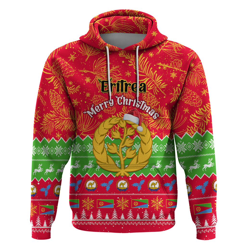 Personalised Eritrea Christmas Hoodie Eritrean Olive Santa Claus Merry Xmas - Wonder Print Shop