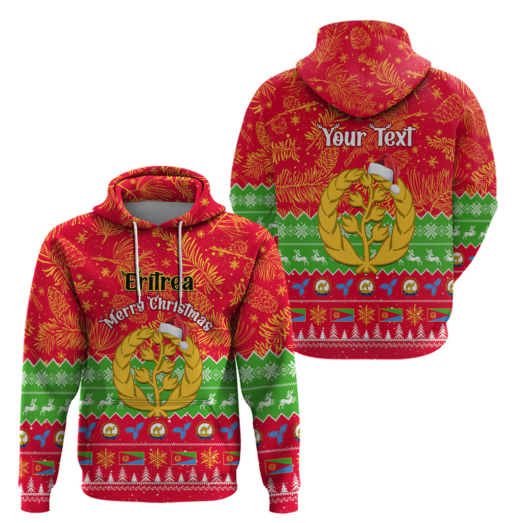 Personalised Eritrea Christmas Hoodie Eritrean Olive Santa Claus Merry Xmas - Wonder Print Shop
