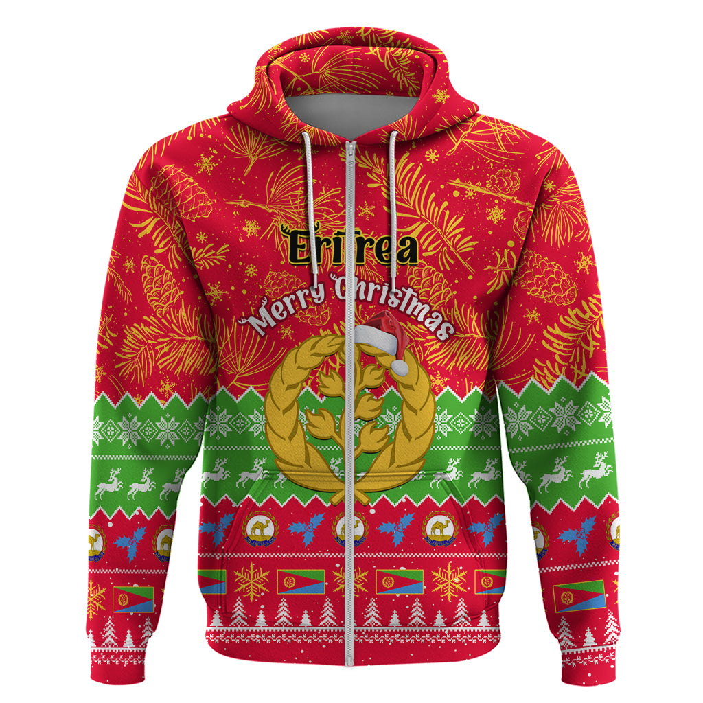 Personalised Eritrea Christmas Hoodie Eritrean Olive Santa Claus Merry Xmas - Wonder Print Shop