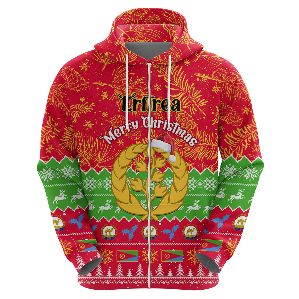 Personalised Eritrea Christmas Hoodie Eritrean Olive Santa Claus Merry Xmas - Wonder Print Shop
