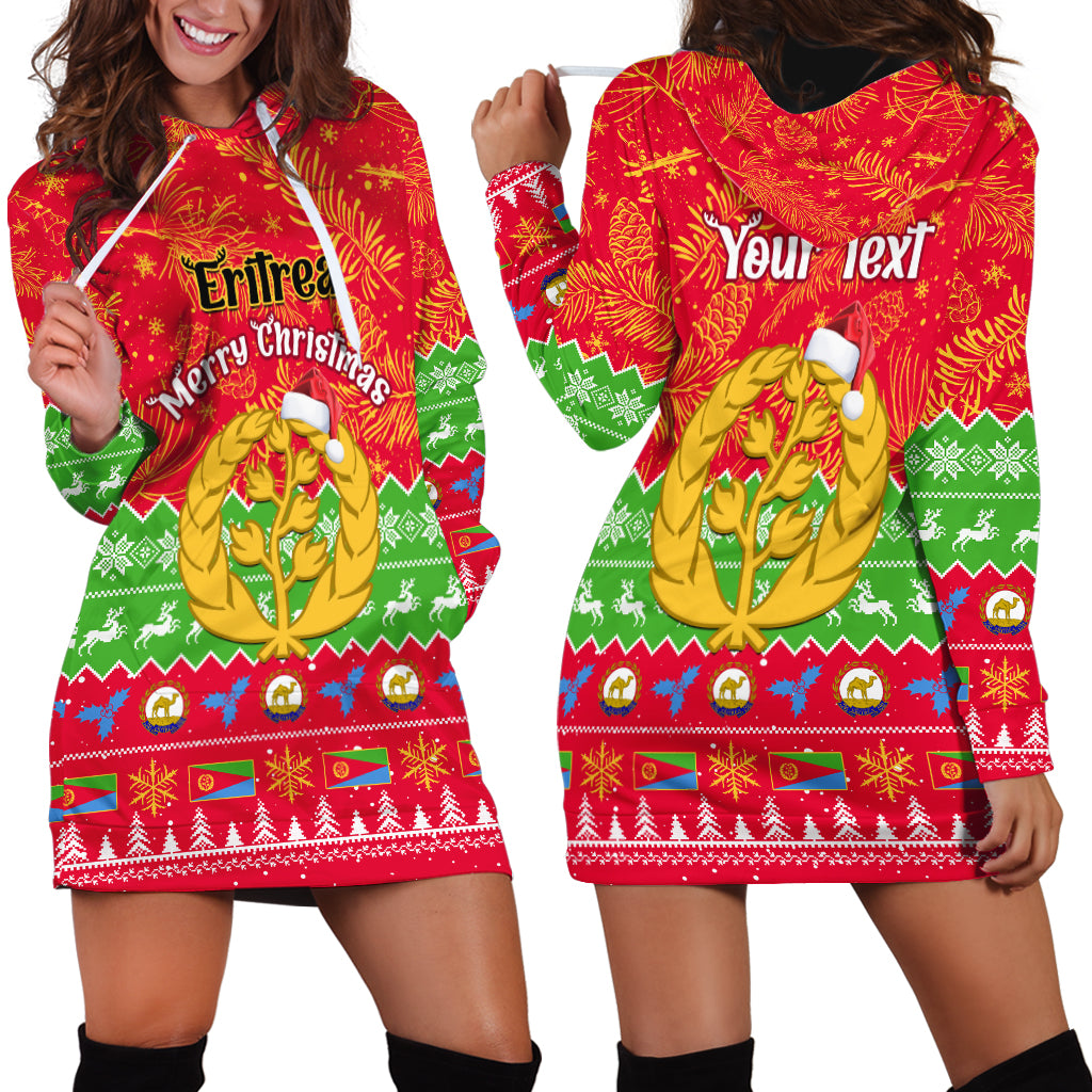 Personalised Eritrea Christmas Hoodie Dress Eritrean Olive Santa Claus Merry Xmas - Wonder Print Shop