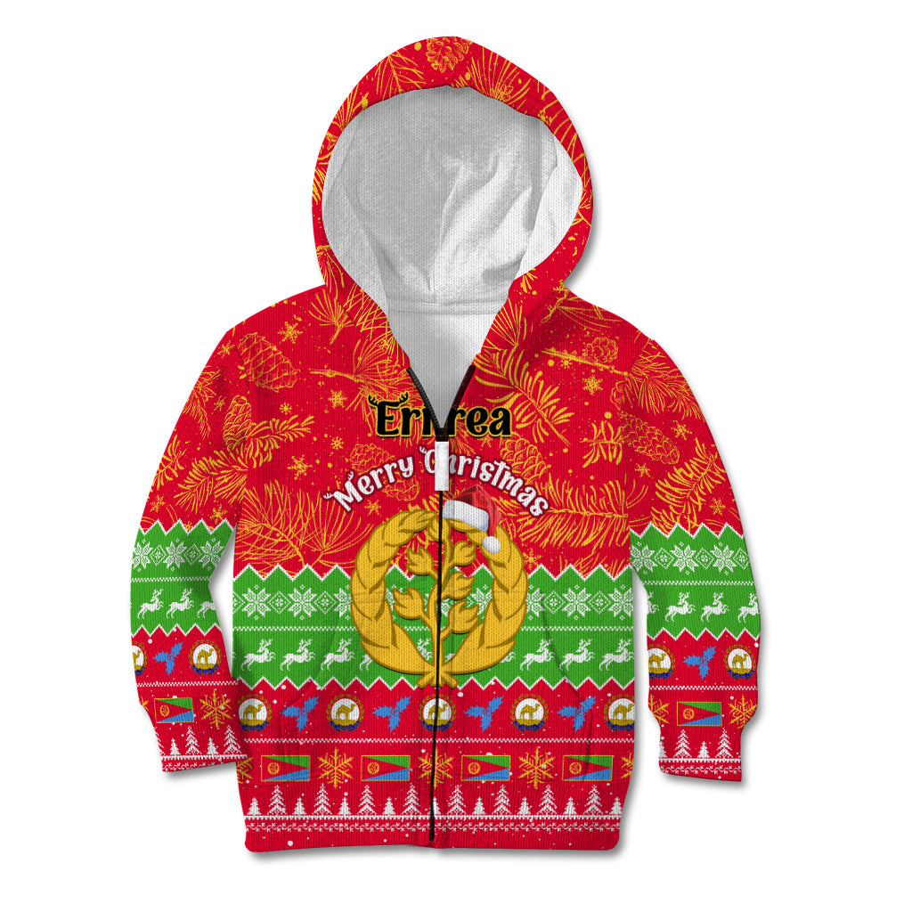 Personalised Eritrea Christmas Kid Hoodie Eritrean Olive Santa Claus Merry Xmas - Wonder Print Shop