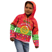 Personalised Eritrea Christmas Kid Hoodie Eritrean Olive Santa Claus Merry Xmas - Wonder Print Shop