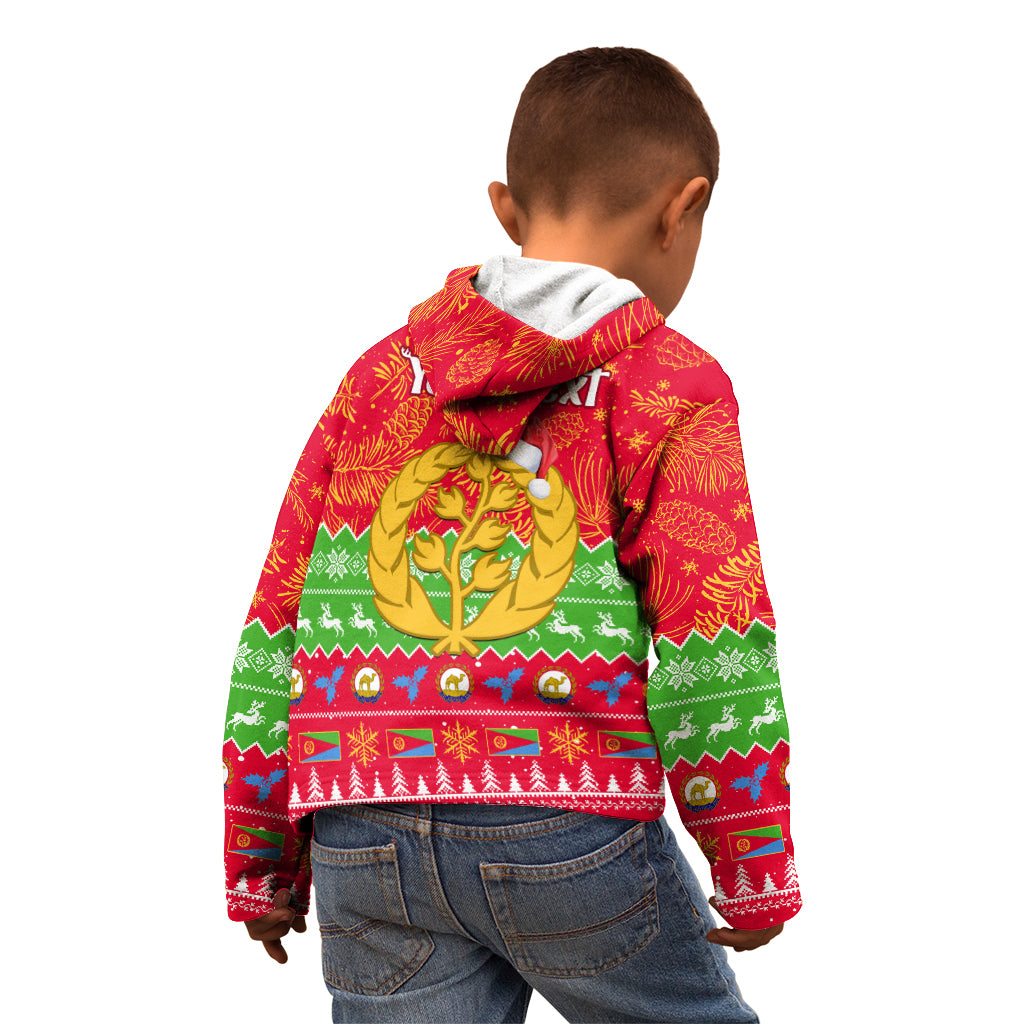 Personalised Eritrea Christmas Kid Hoodie Eritrean Olive Santa Claus Merry Xmas - Wonder Print Shop