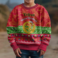 Personalised Eritrea Christmas Kid Ugly Christmas Sweater Eritrean Olive Santa Claus Merry Xmas - Wonder Print Shop