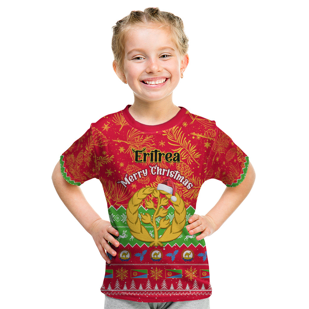 Personalised Eritrea Christmas Kid T Shirt Eritrean Olive Santa Claus Merry Xmas - Wonder Print Shop