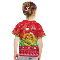 Personalised Eritrea Christmas Kid T Shirt Eritrean Olive Santa Claus Merry Xmas - Wonder Print Shop
