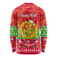 Personalised Eritrea Christmas Long Sleeve Shirt Eritrean Olive Santa Claus Merry Xmas - Wonder Print Shop