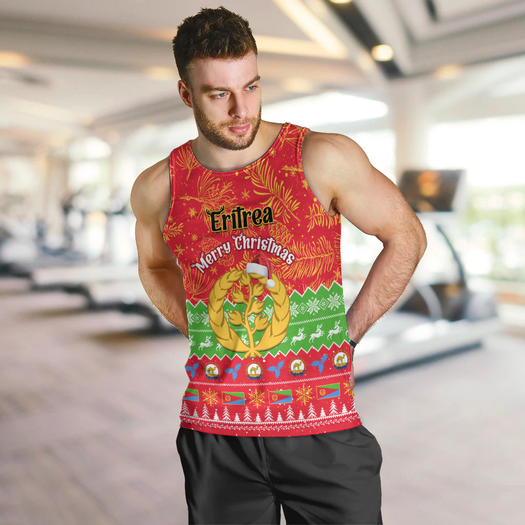 Personalised Eritrea Christmas Men Tank Top Eritrean Olive Santa Claus Merry Xmas - Wonder Print Shop
