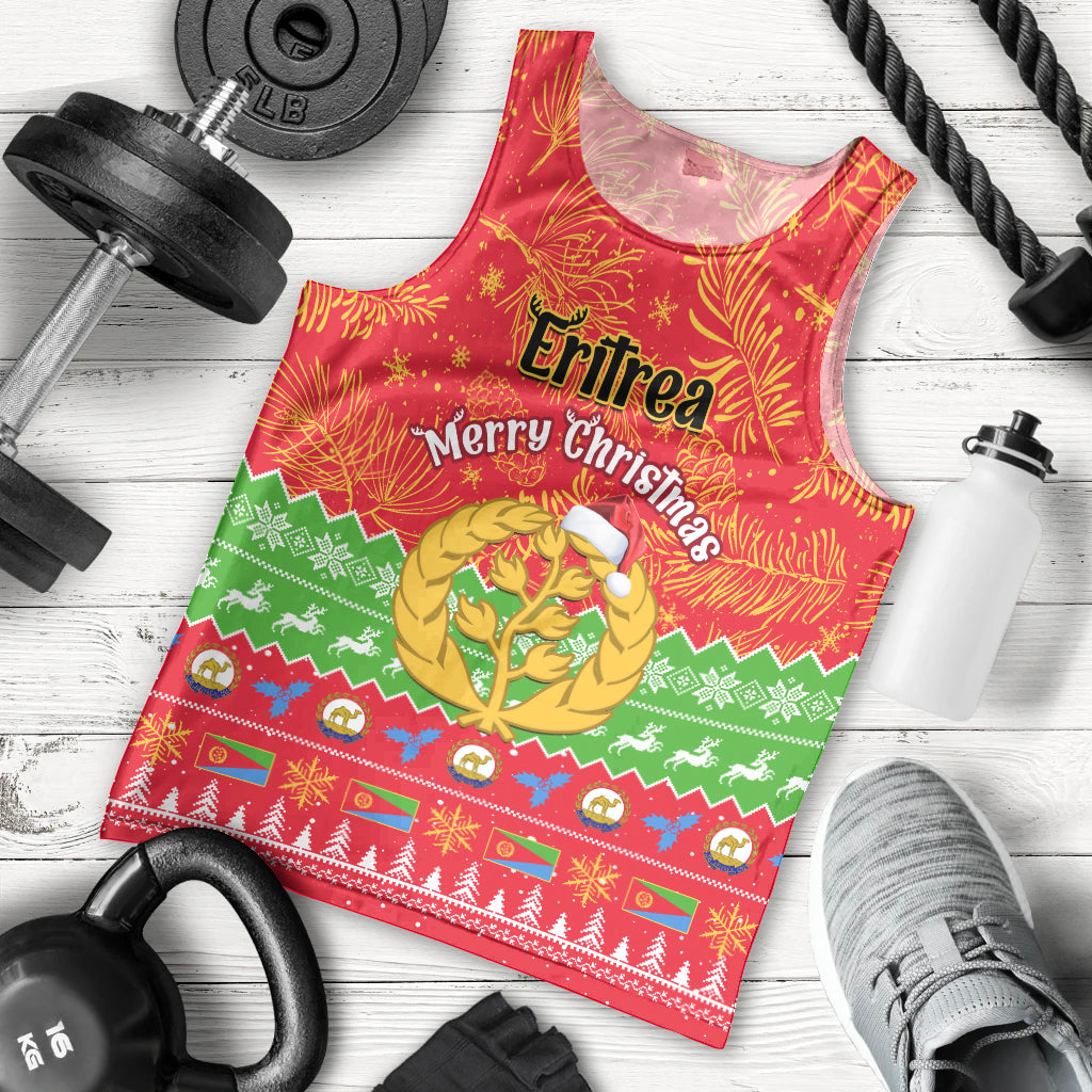 Personalised Eritrea Christmas Men Tank Top Eritrean Olive Santa Claus Merry Xmas - Wonder Print Shop