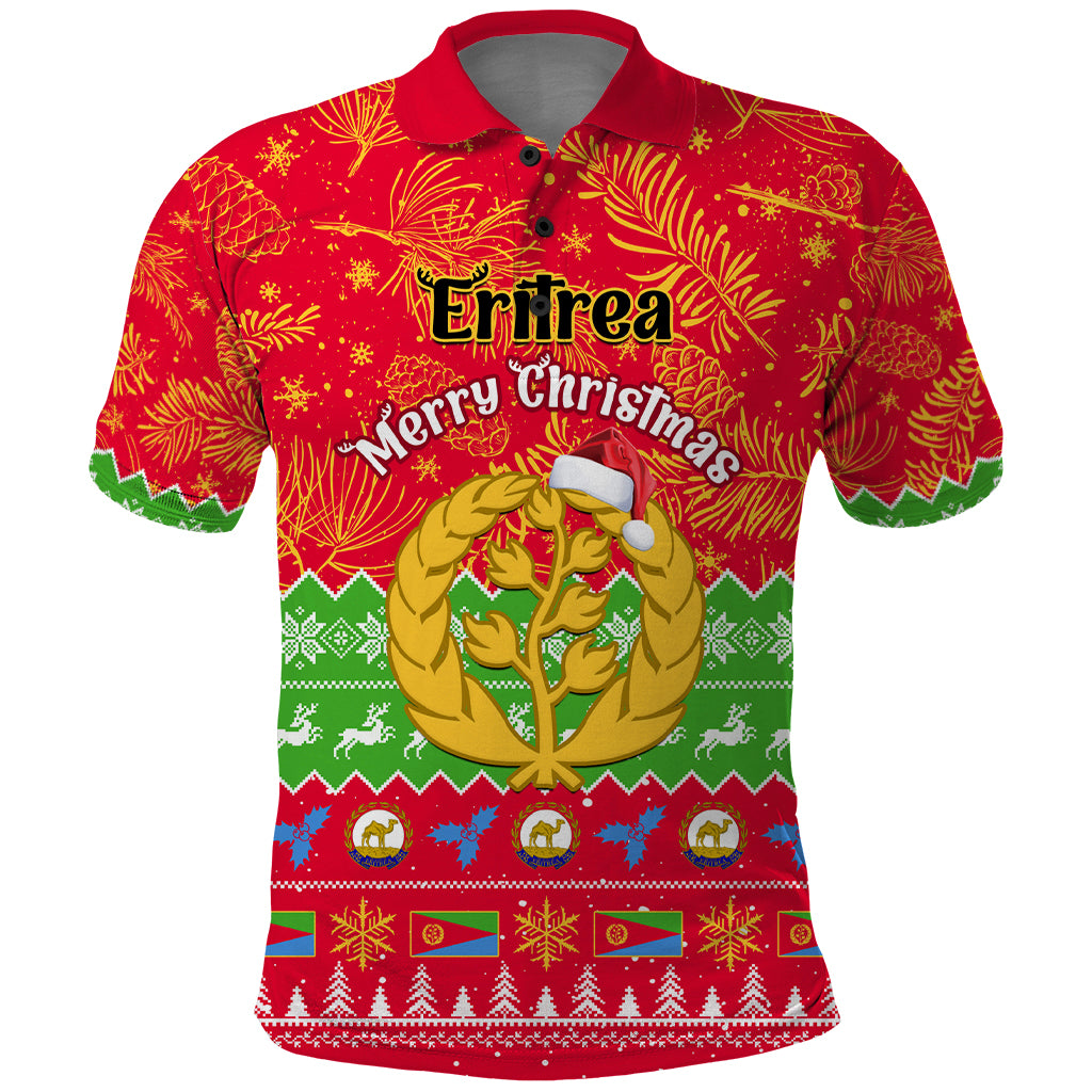 Personalised Eritrea Christmas Polo Shirt Eritrean Olive Santa Claus Merry Xmas - Wonder Print Shop