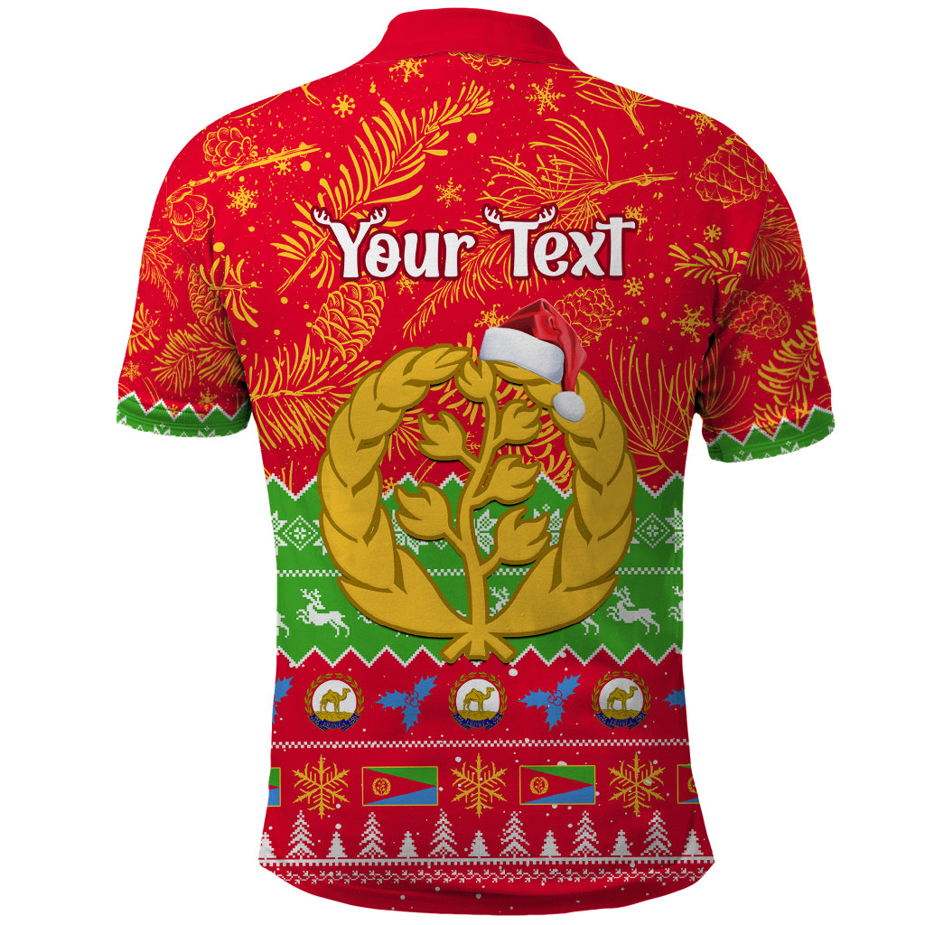 Personalised Eritrea Christmas Polo Shirt Eritrean Olive Santa Claus Merry Xmas - Wonder Print Shop