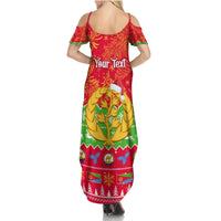 Personalised Eritrea Christmas Summer Maxi Dress Eritrean Olive Santa Claus Merry Xmas - Wonder Print Shop
