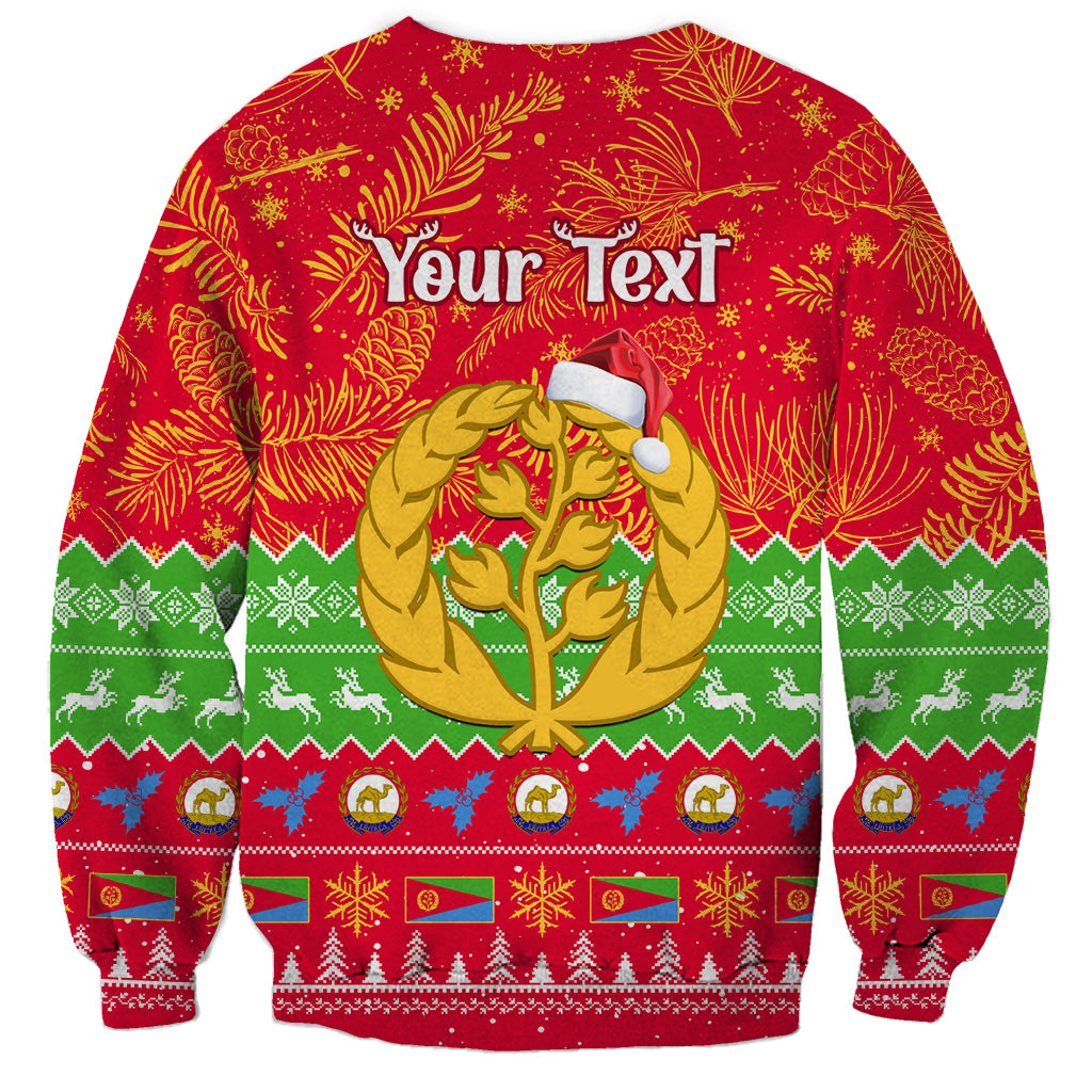 Personalised Eritrea Christmas Sweatshirt Eritrean Olive Santa Claus Merry Xmas - Wonder Print Shop