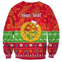 Personalised Eritrea Christmas Sweatshirt Eritrean Olive Santa Claus Merry Xmas - Wonder Print Shop