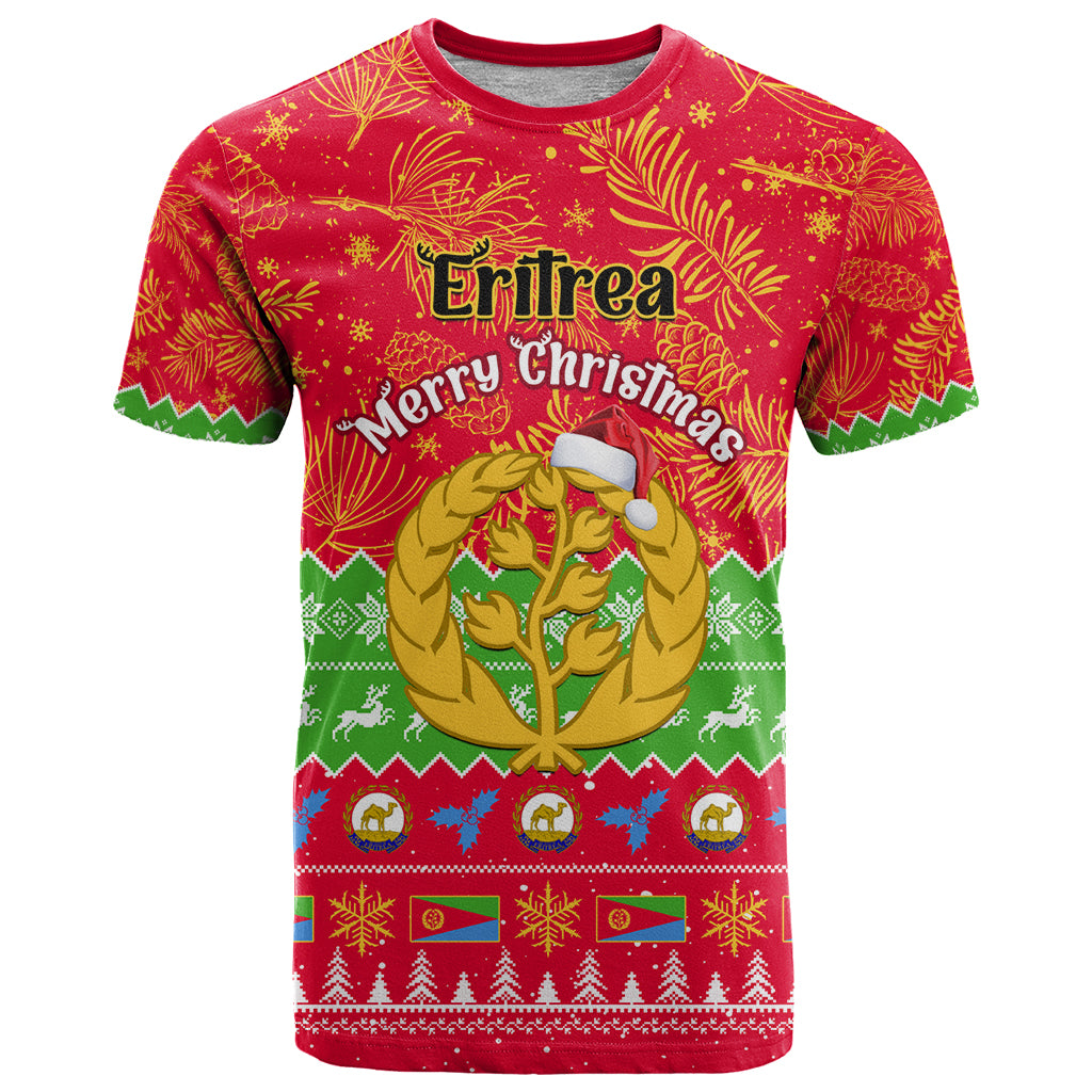 Personalised Eritrea Christmas T Shirt Eritrean Olive Santa Claus Merry Xmas - Wonder Print Shop