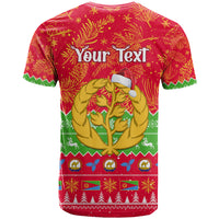 Personalised Eritrea Christmas T Shirt Eritrean Olive Santa Claus Merry Xmas - Wonder Print Shop
