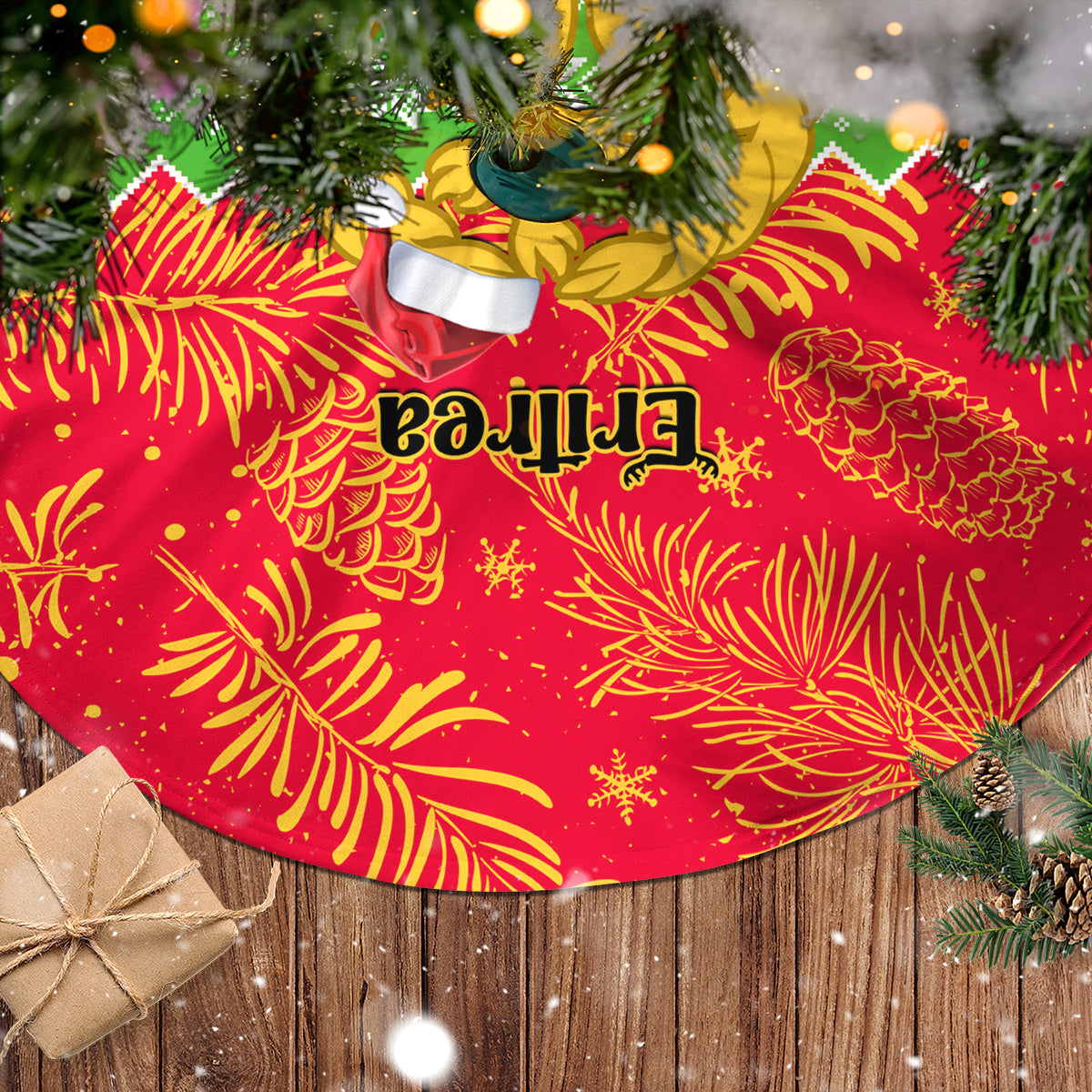Eritrea Christmas Tree Skirt Eritrean Olive Santa Claus Merry Xmas - Wonder Print Shop