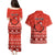 Personalised Canada Christmas Couples Matching Puletasi Dress and Hawaiian Shirt Maple Leaf Santa With Map Merry Xmas - Wonder Print Shop