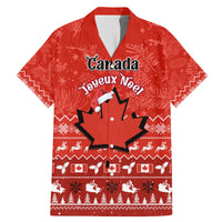 Personalised Canada Christmas Family Matching Mermaid Dress and Hawaiian Shirt Maple Leaf Santa With Map Merry Xmas - Wonder Print Shop