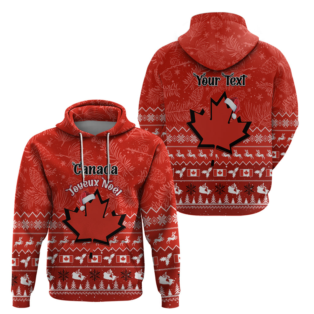 Personalised Canada Christmas Hoodie Maple Leaf Santa With Map Merry Xmas - Wonder Print Shop