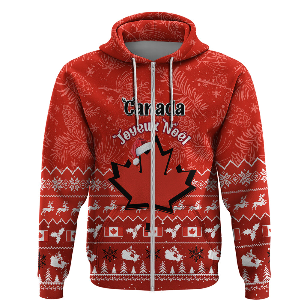 Personalised Canada Christmas Hoodie Maple Leaf Santa With Map Merry Xmas - Wonder Print Shop