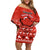 Personalised Canada Christmas Off Shoulder Short Dress Maple Leaf Santa With Map Merry Xmas - Wonder Print Shop