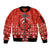 Personalised Canada Christmas Sleeve Zip Bomber Jacket Maple Leaf Santa With Map Merry Xmas - Wonder Print Shop