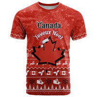 Personalised Canada Christmas T Shirt Maple Leaf Santa With Map Merry Xmas - Wonder Print Shop