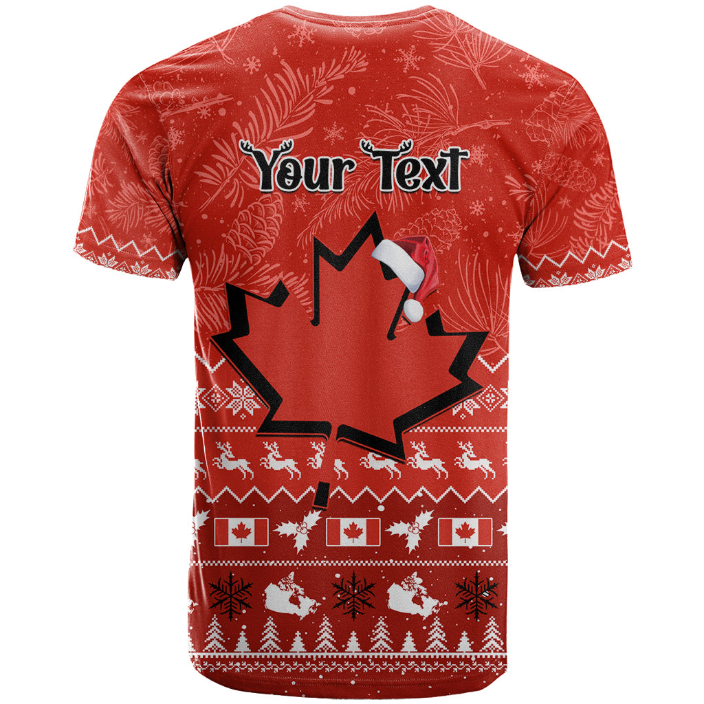 Personalised Canada Christmas T Shirt Maple Leaf Santa With Map Merry Xmas - Wonder Print Shop