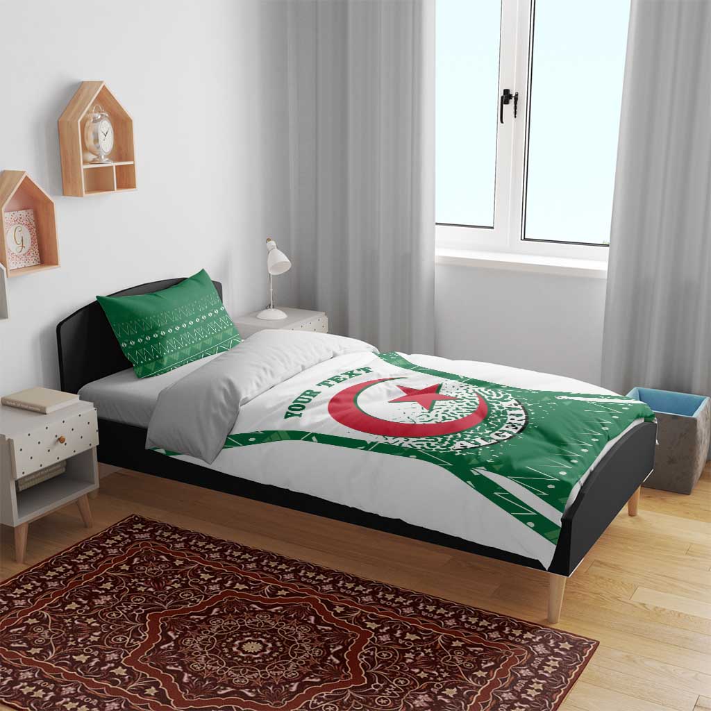 Personalized Algeria Bedding Set Coat Of Arms African Pattern - Wonder Print Shop