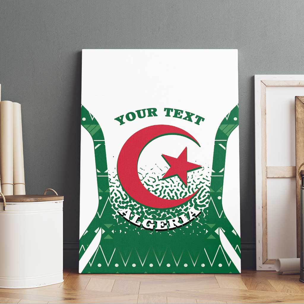 Personalized Algeria Canvas Wall Art Coat Of Arms African Pattern - Wonder Print Shop