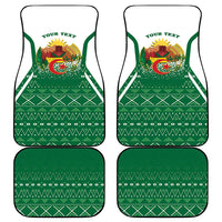 Personalized Algeria Car Mats Coat Of Arms African Pattern - Wonder Print Shop
