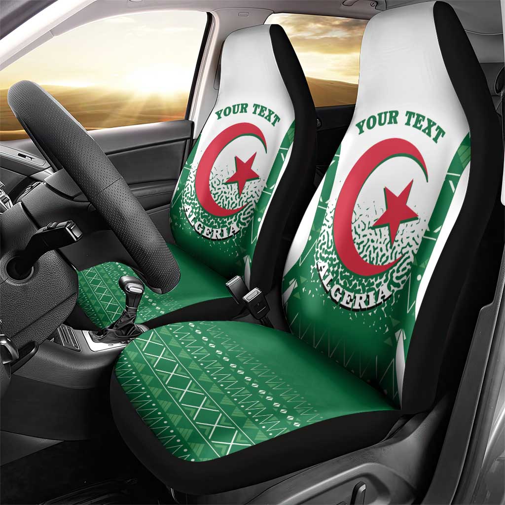 Personalized Algeria Car Seat Cover Coat Of Arms African Pattern - Wonder Print Shop