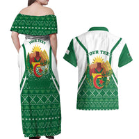 Personalized Algeria Couples Matching Off Shoulder Maxi Dress and Hawaiian Shirt Coat Of Arms African Pattern - Wonder Print Shop