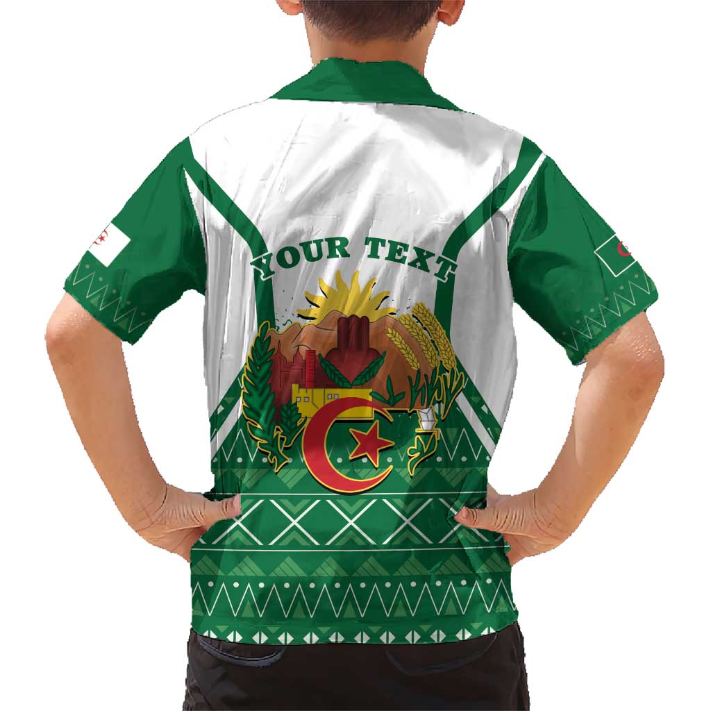 Personalized Algeria Family Matching Short Sleeve Bodycon Dress and Hawaiian Shirt Coat Of Arms African Pattern - Wonder Print Shop