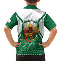 Personalized Algeria Family Matching Short Sleeve Bodycon Dress and Hawaiian Shirt Coat Of Arms African Pattern - Wonder Print Shop