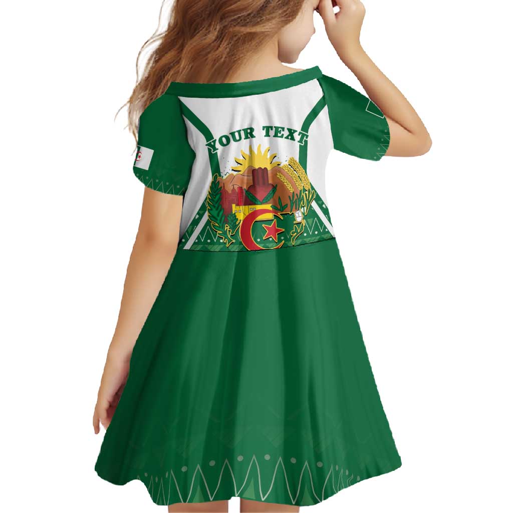 Personalized Algeria Family Matching Short Sleeve Bodycon Dress and Hawaiian Shirt Coat Of Arms African Pattern - Wonder Print Shop