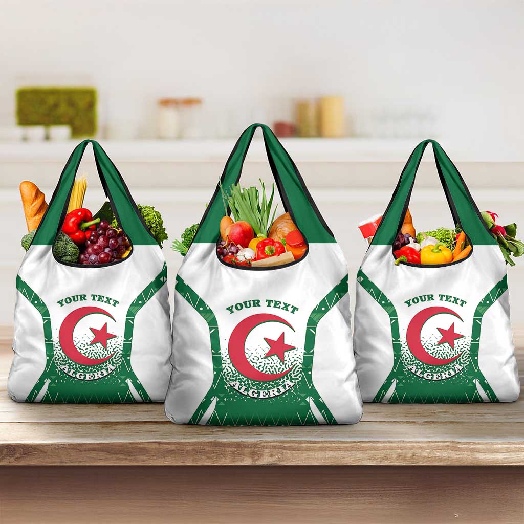 Personalized Algeria Grocery Bag Coat Of Arms African Pattern