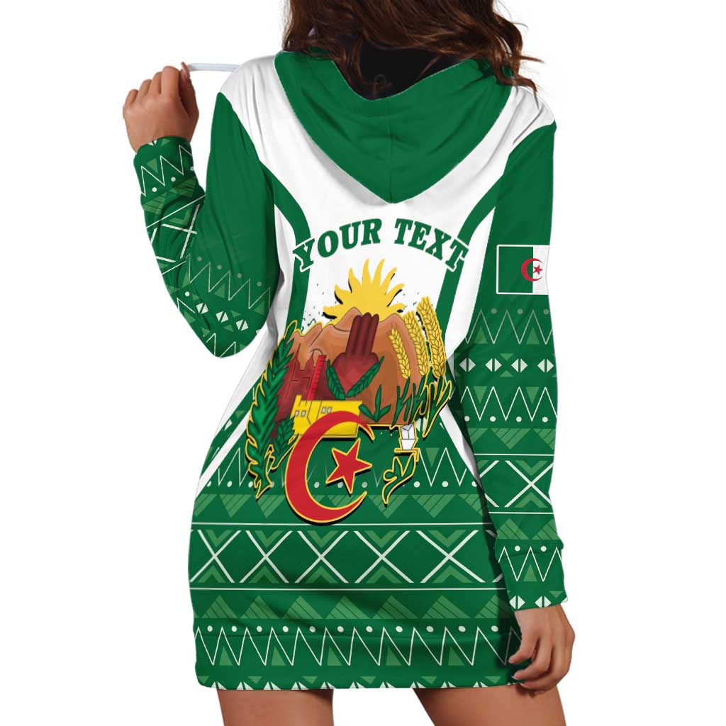 Personalized Algeria Hoodie Dress Coat Of Arms African Pattern - Wonder Print Shop