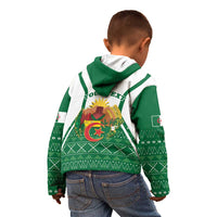Personalized Algeria Kid Hoodie Coat Of Arms African Pattern - Wonder Print Shop
