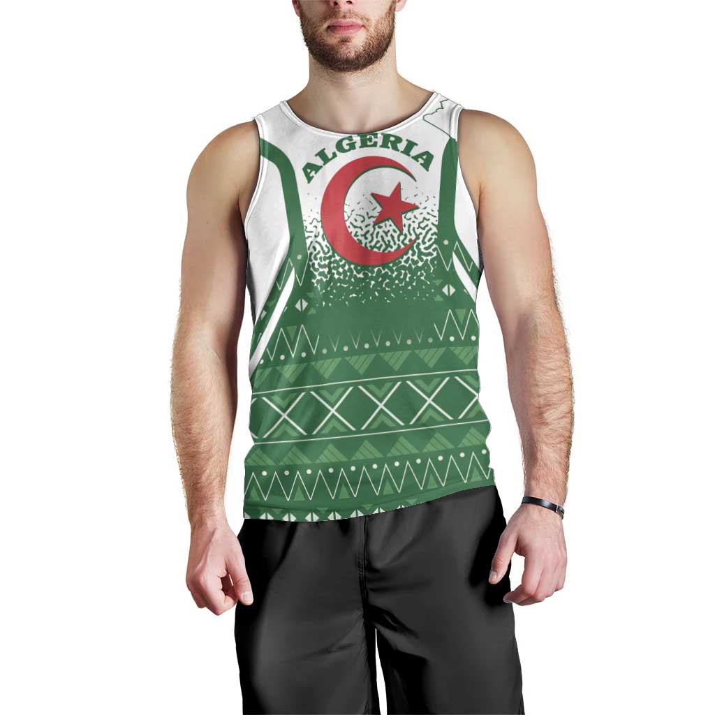Personalized Algeria Men Tank Top Coat Of Arms African Pattern - Wonder Print Shop