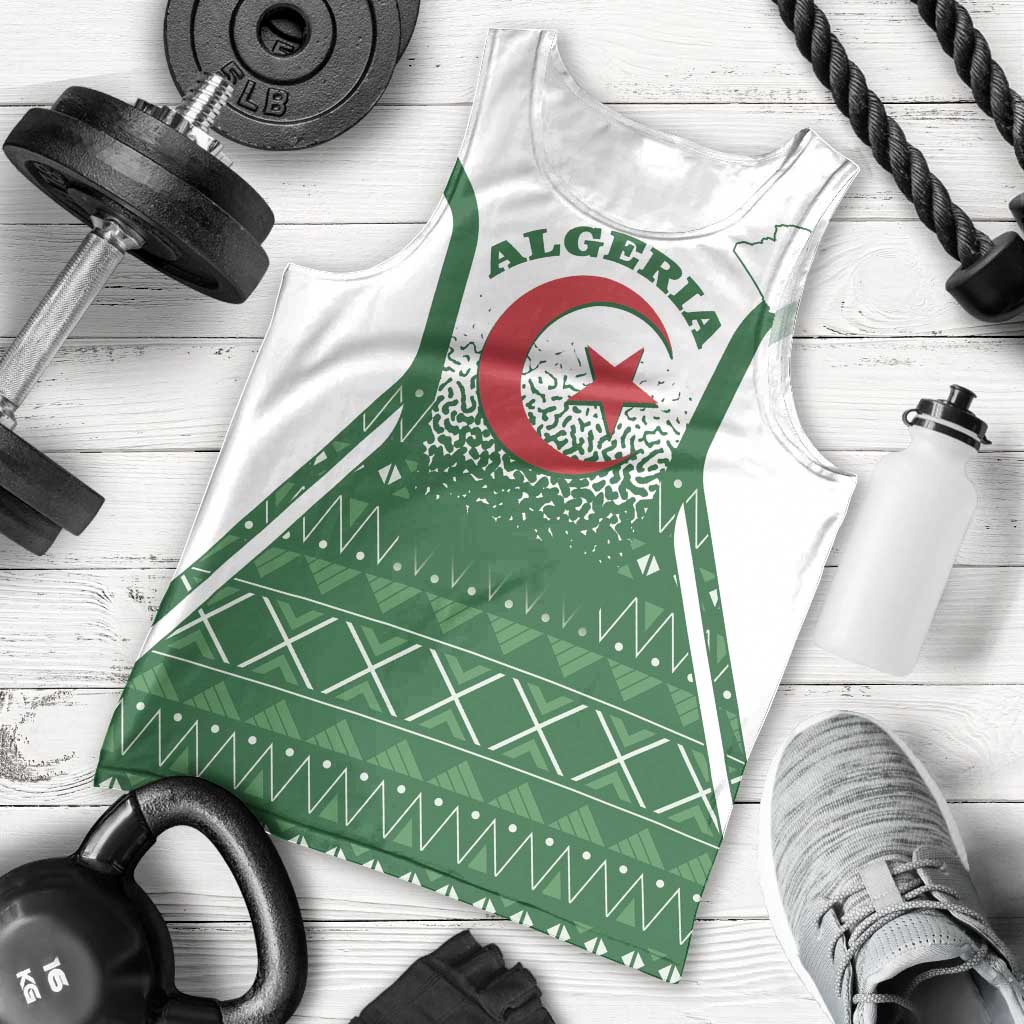 Personalized Algeria Men Tank Top Coat Of Arms African Pattern - Wonder Print Shop
