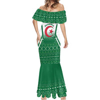 Personalized Algeria Mermaid Dress Coat Of Arms African Pattern - Wonder Print Shop